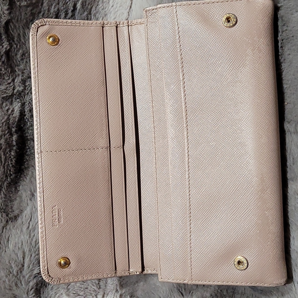 PRADA Saffiano Metal Ribbon Long Wallet beige - Picture 5 of 16